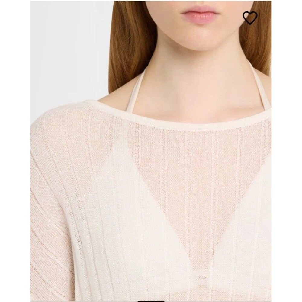 Solid And Striped Nicki Blend Linen Ribbed Ivory Swim Cover Up Tunic Size Small